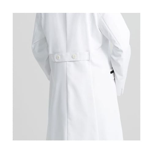 レディズ診察衣 ホワイトxネイビー L