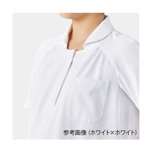 マタニティワンピース半袖 サックスxホワイト M