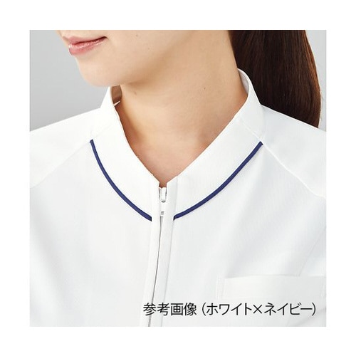 スクラブ(男女兼用) ピンクxホワイト LL