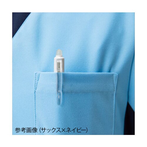 ニットシャツ ローズxネイビー LL