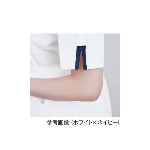 レディスジャケット半袖 ホワイトxネイビー 13号