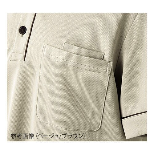 ニットシャツ 兼用 半袖 ベージュ/ブラウン M