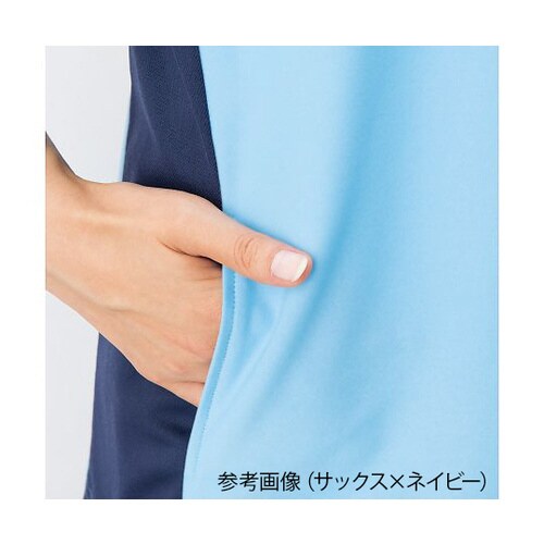 ニットシャツ サックスxネイビー M