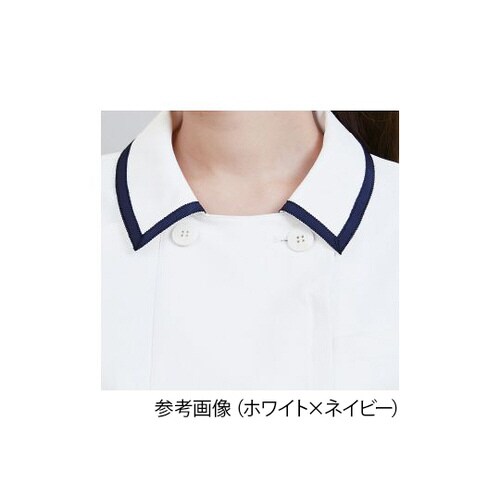 レディスジャケット半袖 サックスxホワイト 17号