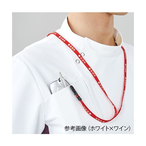 レディススクラブ ホワイトxワイン L