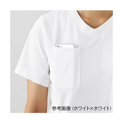 レディススクラブジャケット半袖 プラムxグレー L