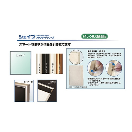 シェイプ 色紙額 ブラック