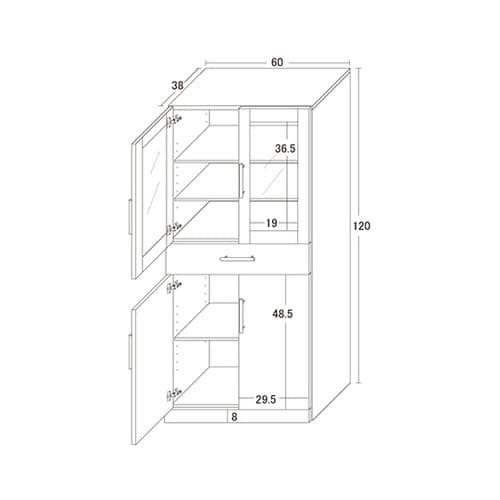 カトレア食器棚60−120