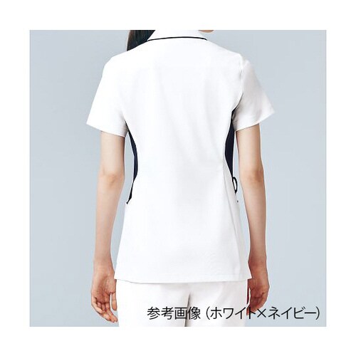 メンズジャケット半袖 ホワイトxネイビー 4L