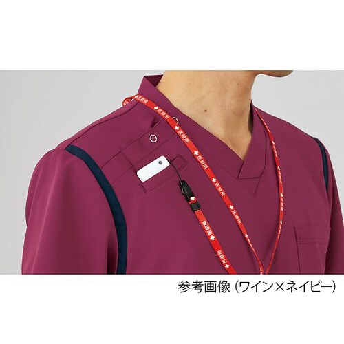 スクラブ(男女兼用) サックスxネイビー L