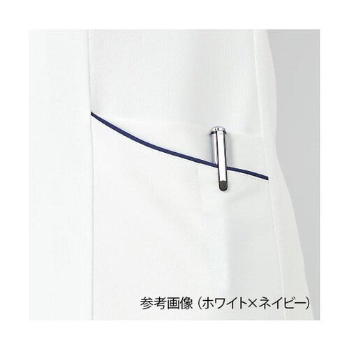 スクラブ(男女兼用) ホワイトxネイビー M