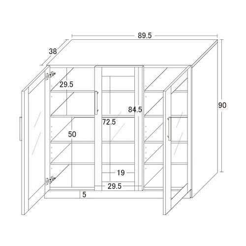 カトレア食器棚90−90