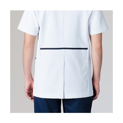 メンズジャケット半袖 ホワイトxネイビー L