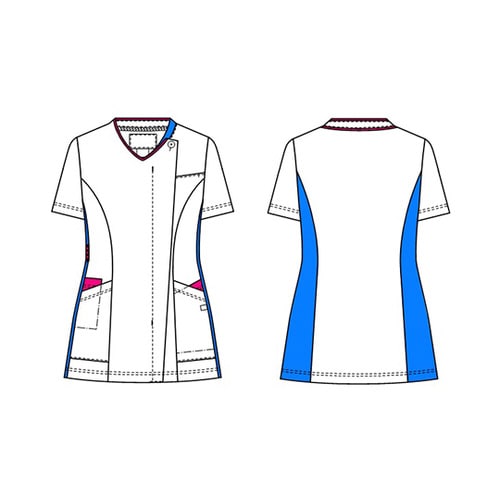 女子スクラブ Tネイビー+ピンク L