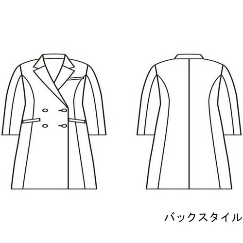ドクターコートレディス長袖W ホワイト 3L