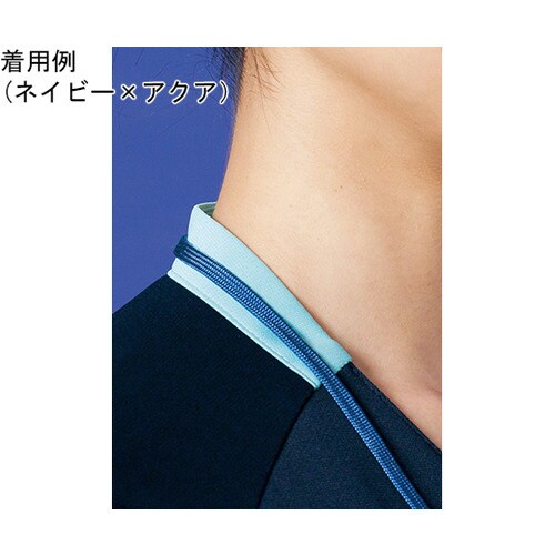 メンズ半袖スクラブジャケット3Lネイビー×グリーン