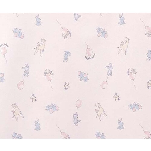 プリントスクラブ ピンク地×アニマルバルーン柄 L