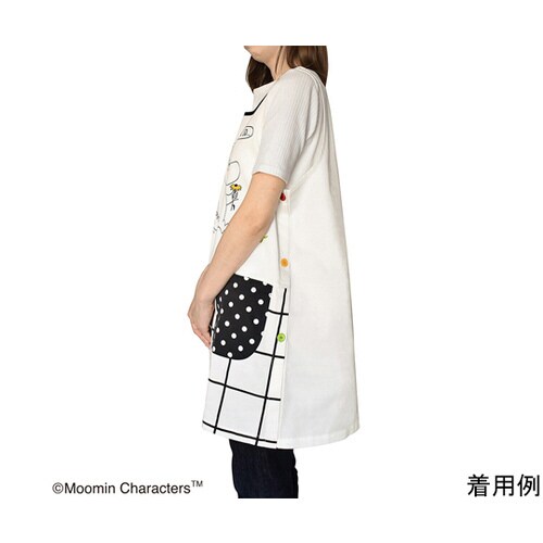 ムーミンエプロン ブラックチェック アイボリー