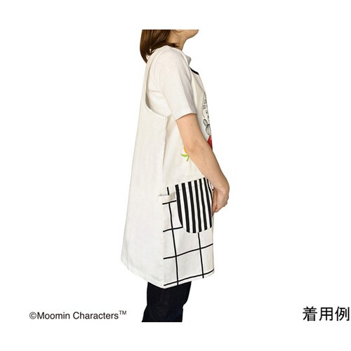 ムーミンエプロン ブラックチェック アイボリー