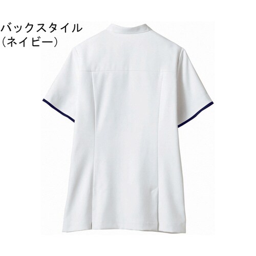 ジャケット レディス 半袖 白/ネイビー S