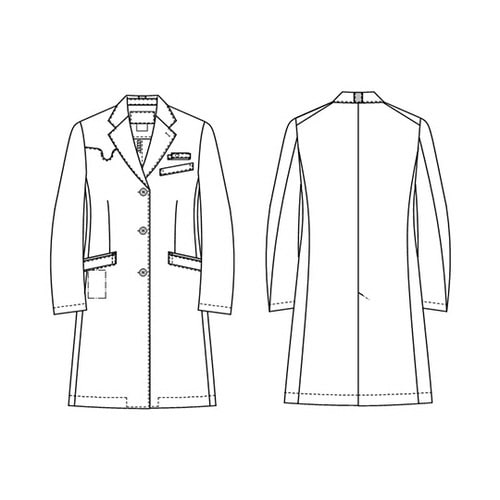 女子シングルドクターコート Tネイビー S