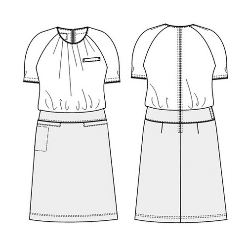 ワンピース クラウディブルー+フォギーグレー EL