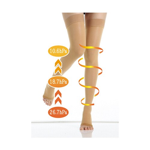 弾性ストッキング(ストッキング) オープントゥ L