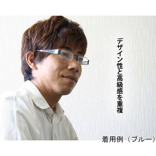 老眼鏡 ブルー 眼鏡ケース付き +2.5