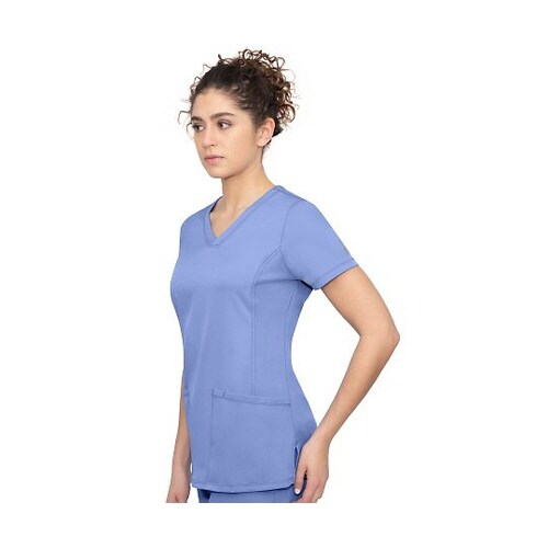 スクラブトップス L相当 ライトブルー