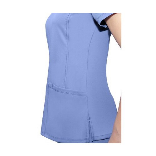 スクラブトップス L相当 ライトブルー