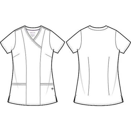 スクラブトップス L相当 ライトブルー