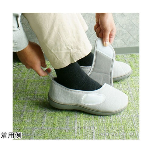 介護シューズ マジックテープタイプ グレー M