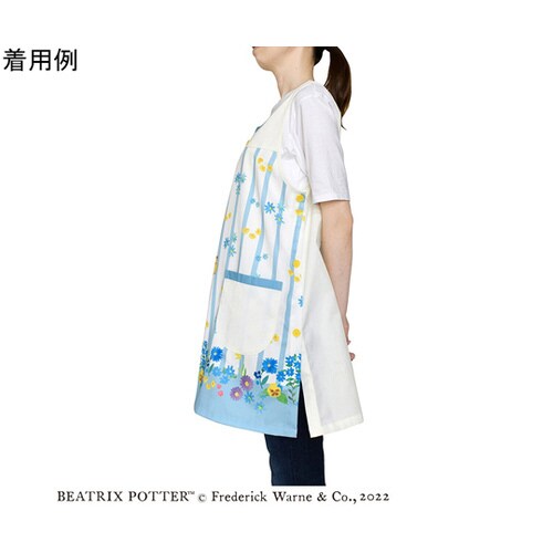 ピーターラビット? エプロン ストライプブルー