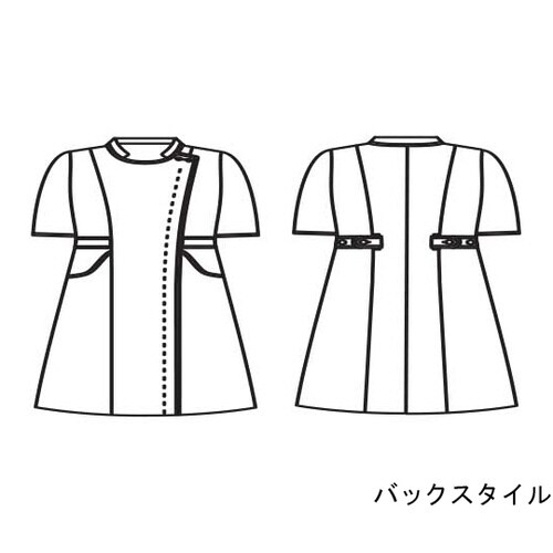 ナースワンピース レディス半袖ライトグ レー 3L