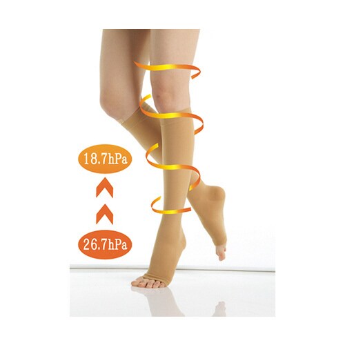 弾性ストッキング(ハイソックス) オープントゥ S