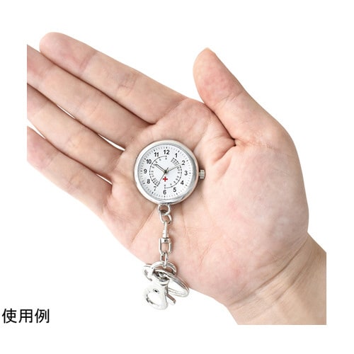 簡易脈拍計付キーホルダーウォッチ ホワイト