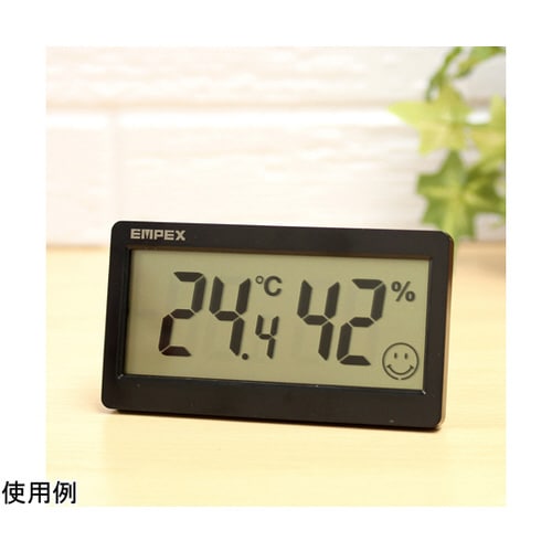 おうちルーム温湿度計 スリム ブラック
