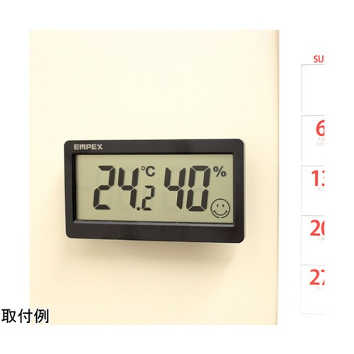 おうちルーム温湿度計 スリム ブラック