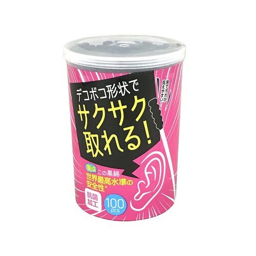 ライフ サクサク取れる黒綿棒 100本入