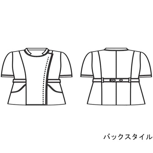 ナースジャケット レディス半袖ライトグ レー LL