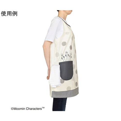ムーミン エプロン グレー/アイボリー