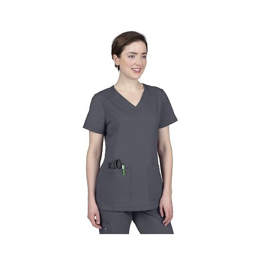 スクラブトップス L相当 グレー