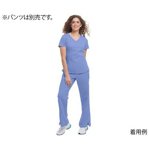 スクラブトップス M相当 ライトブルー