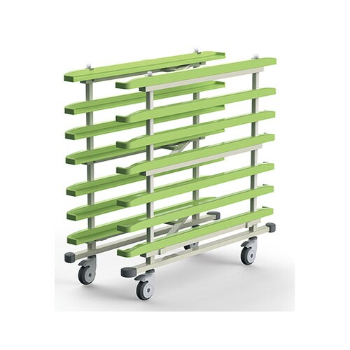 下膳カート(132−46−9段)イエローグリーン