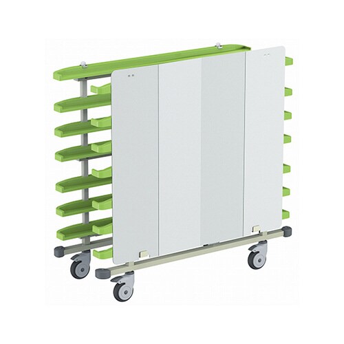 下膳カート(132−50−7段)イエローグリーン