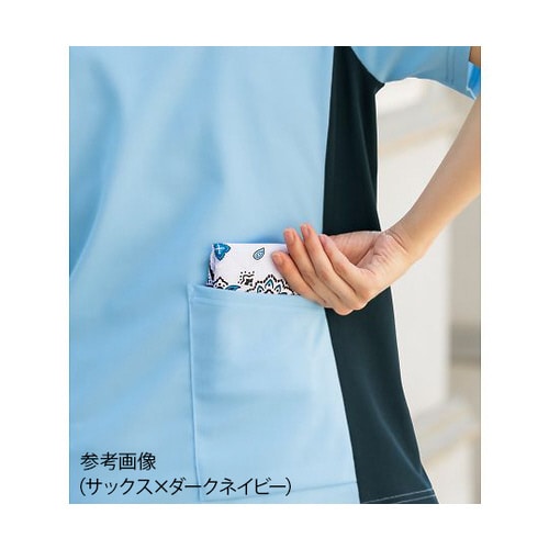 ポロシャツ サックスxダークネイビー S