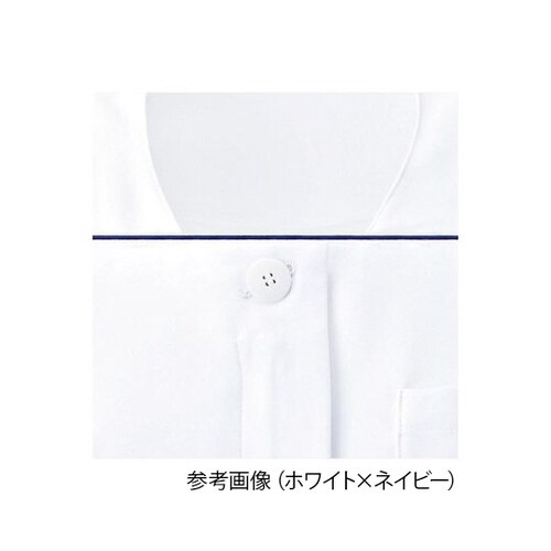 レディスジャケット半袖 ホワイトxネイビー 11号