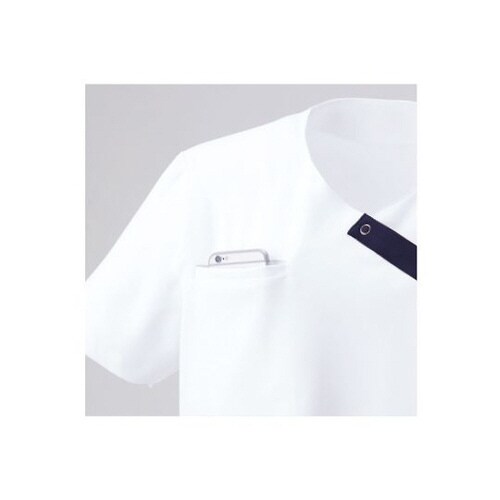 レディススクラブ ホワイトxネイビー 7号