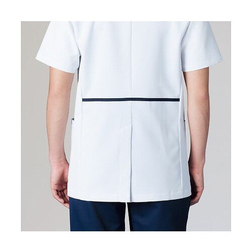 メンズジャケット半袖 ホワイトxネイビー 4L