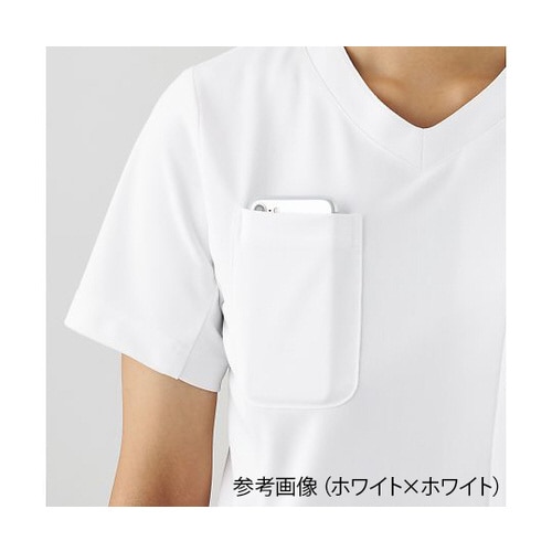 レディススクラブジャケット半袖 プラムxグレー M